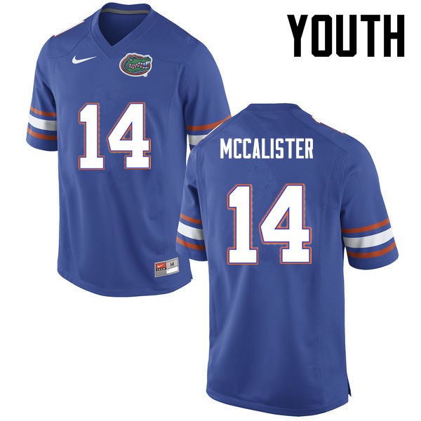 Florida Gators Youth #14 Alex McCalister College Football Blue